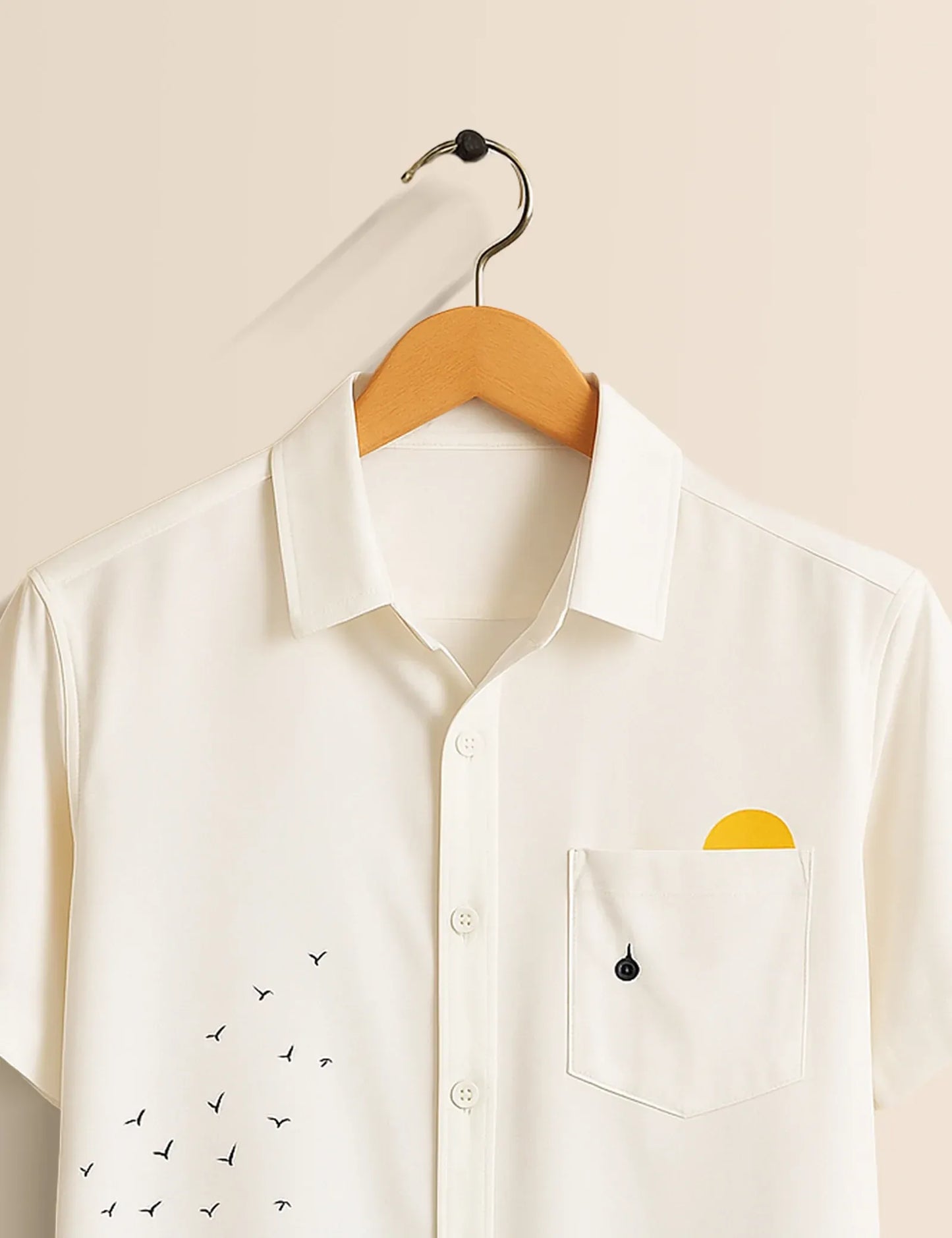 Ocean Wave Graphic Shirt – Men’s Short Sleeve Button-Up (XS–6XL)