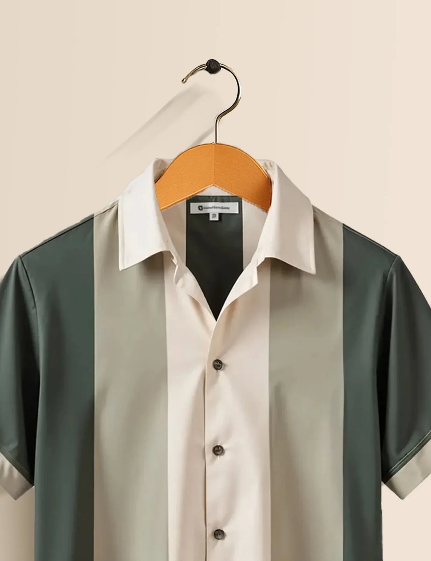 Vertical Color Block Shirt – Men’s Short Sleeve Button-Up (XS–6XL)