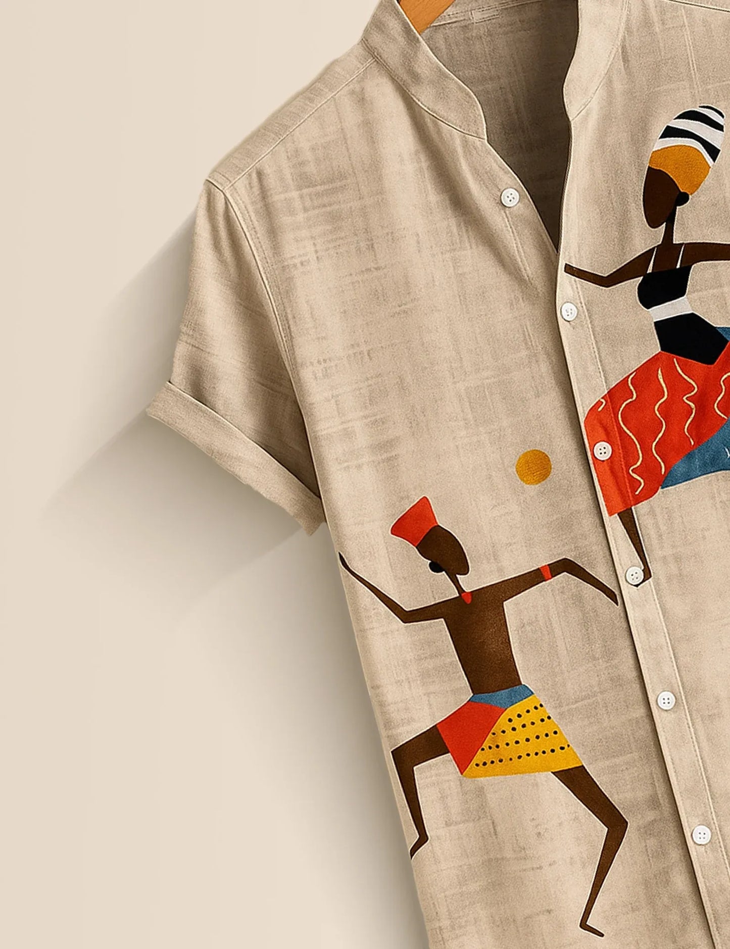 Artistic Tribal Print Shirt – Men’s Short Sleeve Button-Up (XS–6XL)